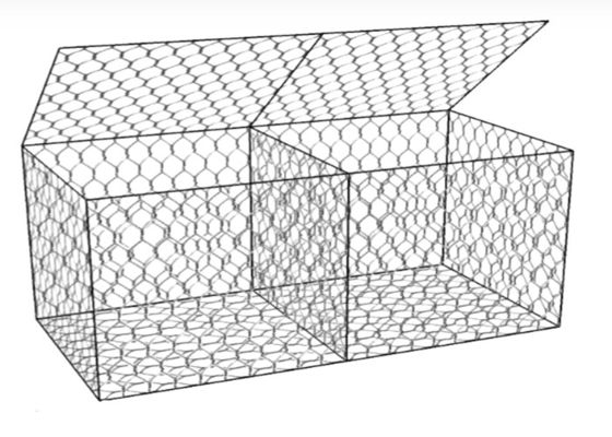 60 × 80mm Woven Gabion Baskets 1mx1mx1m Wire για μεγαλύτερη χωρητικότητα φόρτωσης και αντοχή