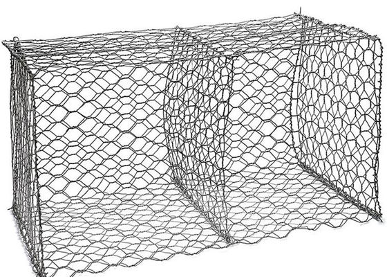διπλή συστροφή Gabion πλέγματος 100×120mm 2×1×1m γαλβανισμένα κιβώτια Gabion