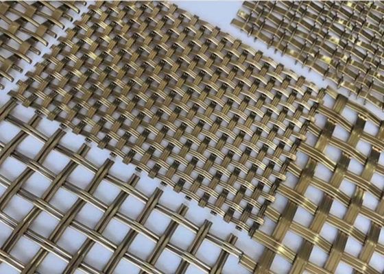 Αρχαία μπρούντζινα Ss 1mm Woven Wire Mesh Screen Crimped για αρχιτεκτονικά έργα