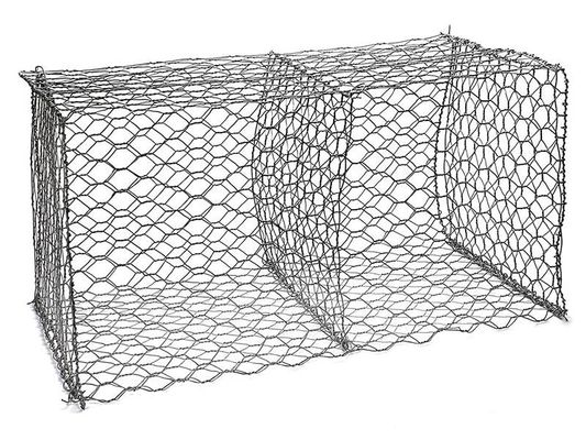 60 × 80mm Woven Gabion Baskets 1mx1mx1m Wire για μεγαλύτερη χωρητικότητα φόρτωσης και αντοχή