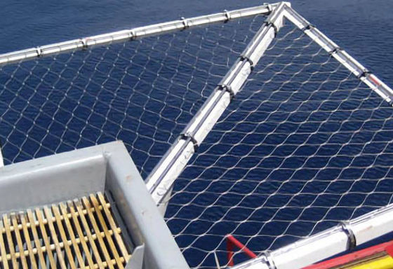 δεμένο πλέγμα σχοινιών περιμέτρου ελικοδρομίων σχοινιών 304 304L δίχτυ ασφαλείας